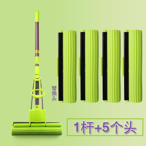 妙洁海绵拖把免手洗挤水家用吸水胶棉海棉拖把地拖