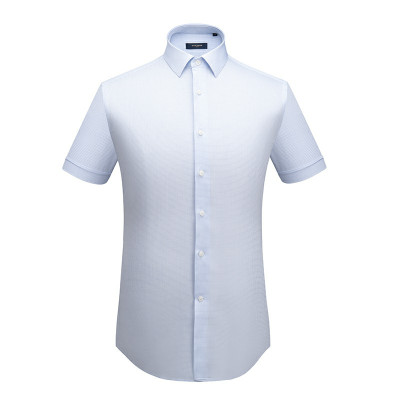 培罗蒙(Baromon)夏季新款短袖衬衫男商务休闲男士格子衬衣19005