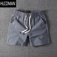 HLCOMAN3分4分短裤男夏季薄款男士直筒松紧腰休闲三分四分裤