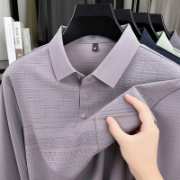 新款秋季男士长袖T恤衫中老年爸爸夏装口袋翻领polo衫