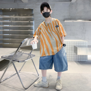 儿童装男童夏装短袖套装2026新款中大童夏季男孩薄款帅气夏款T恤
