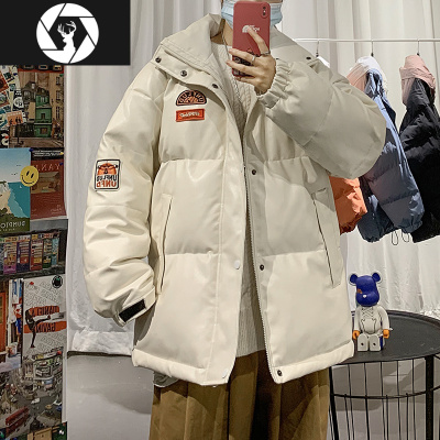 HongZun冬季PU皮棉服男潮牌情侣装学生短款面包服加厚港风痞帅气棉衣外套棉衣