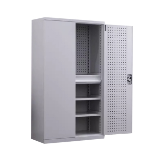 DXBG重型工具柜车间用加厚物件工具储物柜工厂铁皮柜汽修厂零件收纳柜白色四层一抽带挂板