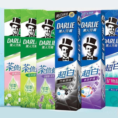 黑人-牙膏超白茶倍健家庭装清新口气140g/190g含氟