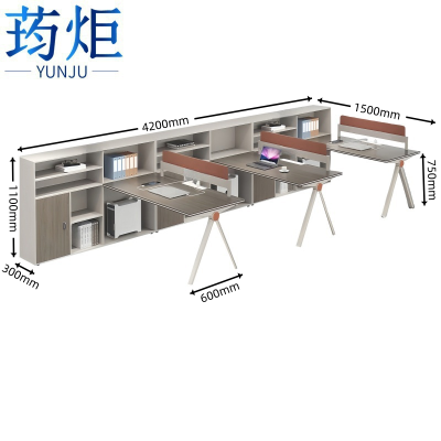 荺炬屏风桌F型3人位张