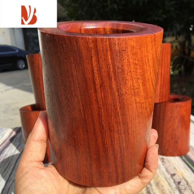 三维工匠红笔筒缅甸花梨办公桌收纳大果紫檀大容量学生笔插大小号礼品45花梨复古笔筒12.5乘10cm左右