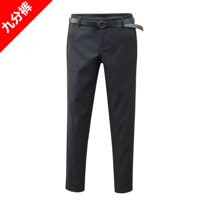 语娄女士西裤九分裤黑色春秋装铅笔裤OL职业裤子修身显瘦棉布小脚长裤西裤