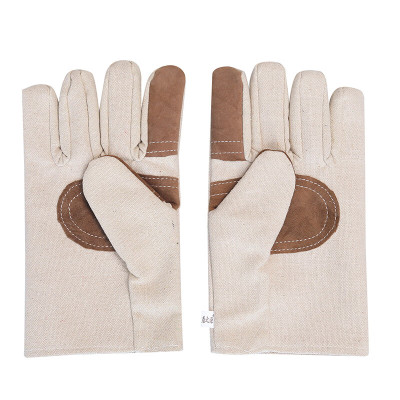 盾之源 皮掌手套 帆布五指衬皮 副