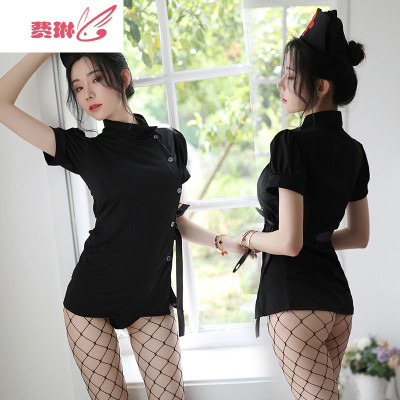 新款情趣内衣性感暗黑系护士服制服短裙诱惑用品套装女佣套装费琳