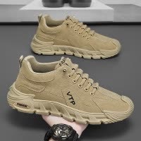 春季新款劳保男鞋男士休闲工装板鞋厚底开车鞋男士运动跑步鞋