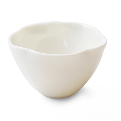 苏氏陶瓷（SUSHICERAMICS）功夫茶杯中国白花瓣荷口个人杯子陶瓷主人杯（亮光）