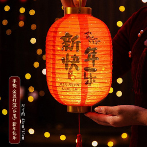 新年春节灯笼儿童手提马年发光宫灯元宵发光花灯装饰拍照3750