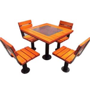 汉诺鑫威户外休闲公园椅铁艺实木塑木防腐木室外小区庭院套桌椅