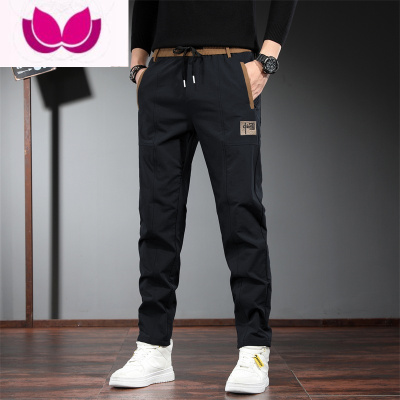 七斓2023新款春季休闲裤男款修身工装夏季薄款男士运动九分男裤子潮牌