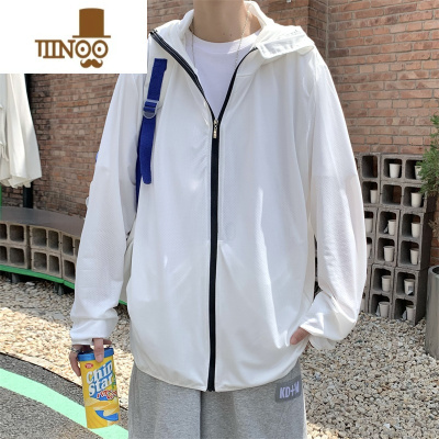 YANXU夏季薄款空调防晒衣男ins潮牌宽松运动户外连帽外套夹克