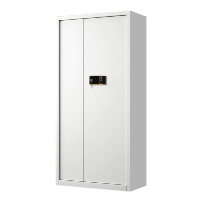 鑫升顺指纹电子保密柜钢制密码文件柜档案柜办公柜矮柜保密资料柜通门白色:钥匙指纹锁