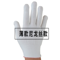 棉纱手套劳保加厚耐磨工作尼龙工人干活防护防滑汽修一次性线手套 薄尼龙丝款/192双