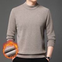 加绒加厚雪貂男士毛衣2025冬季新款半高领保暖打底针织衫男