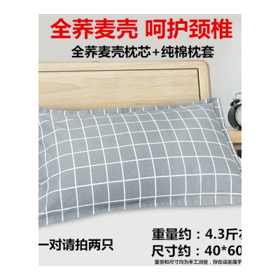家柏饰(CORATED)全荞麦枕头儿童荞麦皮枕芯男女单人双人乔麦家用一对装拍2