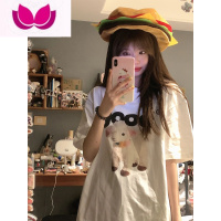 七斓小印花网红ins超火短袖t恤女小众设计感宽松半袖上衣夏