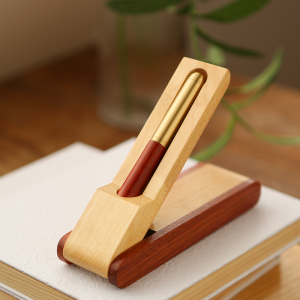 定制刻字回首实木金属圆珠笔真皮笔套商务高档男士签字笔订制中性笔学生毕业礼物纪念品会议礼品订制