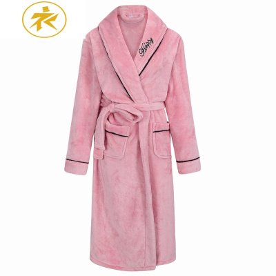 Ideamini睡袍秋冬款珊瑚绒睡衣浴袍女士冬季法兰绒家居服加绒加厚长款HL