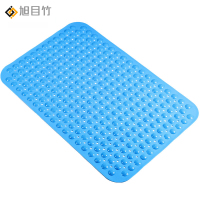 旭目竹 浴室防滑垫46*77 蓝色 块