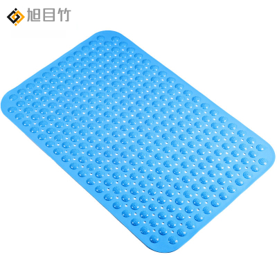 旭目竹 浴室防滑垫46*77 蓝色 块