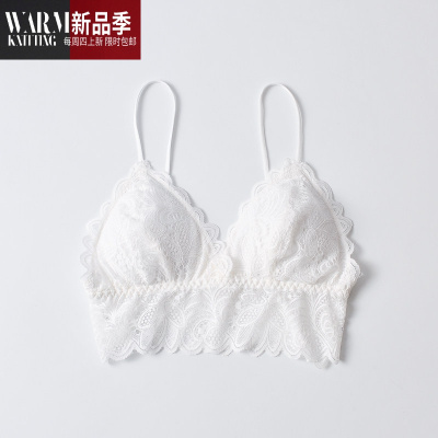 高中少女学生蕾丝文胸法式三角杯内衣打底美背裹胸抹胸吊带小背心SHANCHAO
