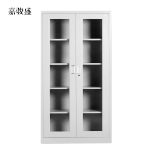 嘉骏盛钢制档案柜财务凭证柜带锁储物柜铁皮柜书柜通玻对开门文件柜