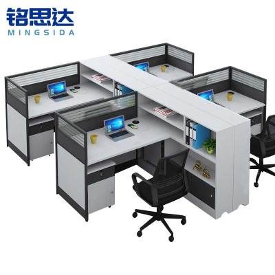 铭思达办公桌屏风工位T型四人位套