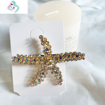 韩国东大气质珍珠闪钻海星鸭刘海侧边夹一字碎发夹发卡你那么美海星珍珠