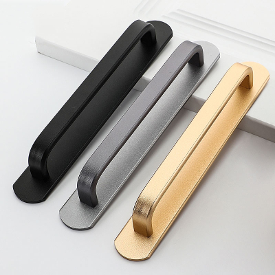 阿斯卡利推拉门免打孔拉手把手铝合金木门厨柜玻璃厨房明装移门柜门