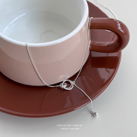 s925纯银环环相扣项链女流苏小圆球吊坠轻奢时髦简约高级感锁骨链送女朋友老婆情人节七夕生日礼物