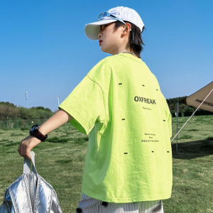男童夏装短袖T恤2026新款大儿童装夏季纯棉上衣男孩夏款潮酷帅气t