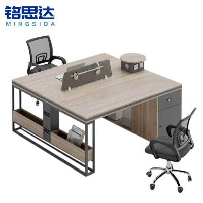 铭思达办公桌1.2米对坐双人位含椅套