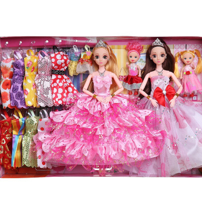 音乐巴比洋娃娃套装大礼盒婚纱公主衣服女孩子玩具儿童生日Y款9D眨眼12关节送108赠品