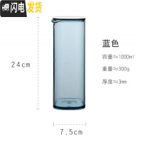 三维工匠可高温凉水壶家用 防爆防摔加厚PC冷水壶带盖果汁壶塑料扎壶餐厅 透明蓝色PC壶1