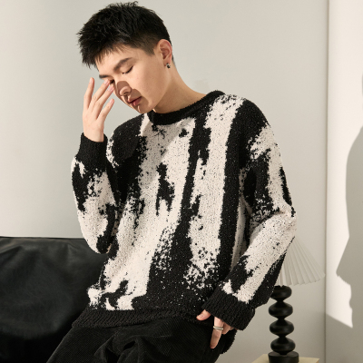 [3件8.5折118.9元,叠加优惠券]唐狮男士毛衣复古渐变冬季新款半边绒软糯男毛线衫外穿潮