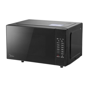 美的家用微波炉M22J 小型平板高效速热20升 智能菜单 大平板底盘易清洁 杀菌除味 213C升级款 黑色