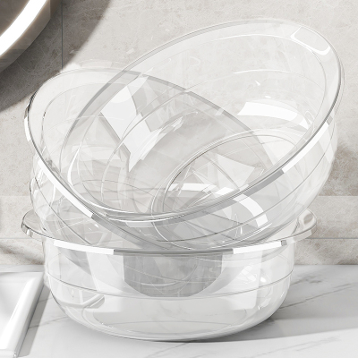 新款透明脸盆加厚塑料洗脸盆洗衣服洗菜盆子学生宿舍洗脚盆小面盆