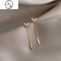 JiMi原创设计满钻爱心流苏耳钉女小众轻奢高级感耳环耳饰2023新款