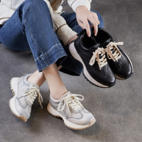 头层牛皮复古阿甘鞋女26春季新款百搭系带休闲运动跑步鞋真皮单鞋