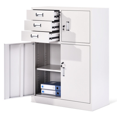 绵冠MIANGUAN矮柜钢制储物柜铁皮柜资料柜文件柜财务办公柜抽屉柜偏三保下节