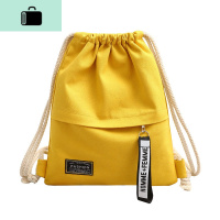 束口袋抽绳背包女帆布简约学生书包男运动小布袋包韩国拉绳双肩包NEW LAKE