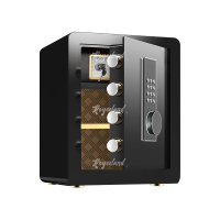 洛诗莲LSL40618090小型保险柜密码保险箱全钢防盗保管箱 45cm黑色电子密码款