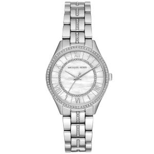Michael Kors 女士迷你不锈钢镶钻珍珠母石三眼石英腕表