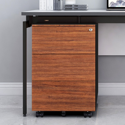 苏宁 质凡 钢制木纹活动柜办公三抽等分文件柜/ZF-HDG024/390*450*600mm