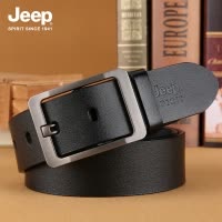 JEEP SPIRIT吉普男士皮带针扣牛仔男时尚简约百搭大气腰带纯牛皮