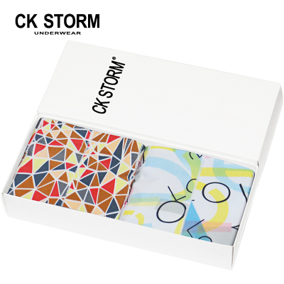 CKSTORM男士内裤平角裤时尚印花冰丝字母款棉裆2条装